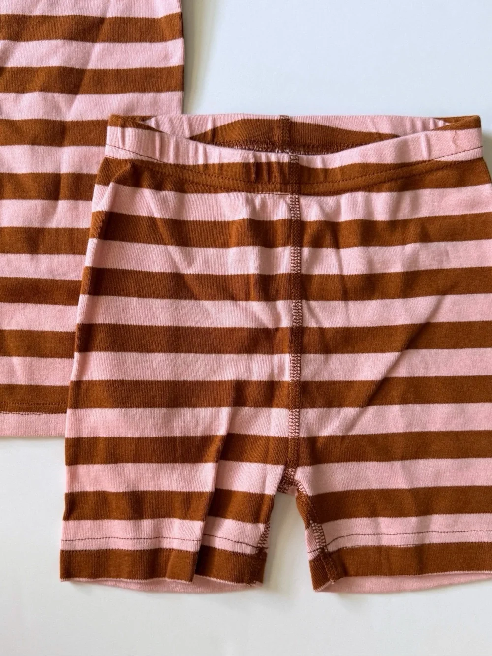 Hanna Andersson Striped Short-Sleeve Pajama Set - Pink & Brown
